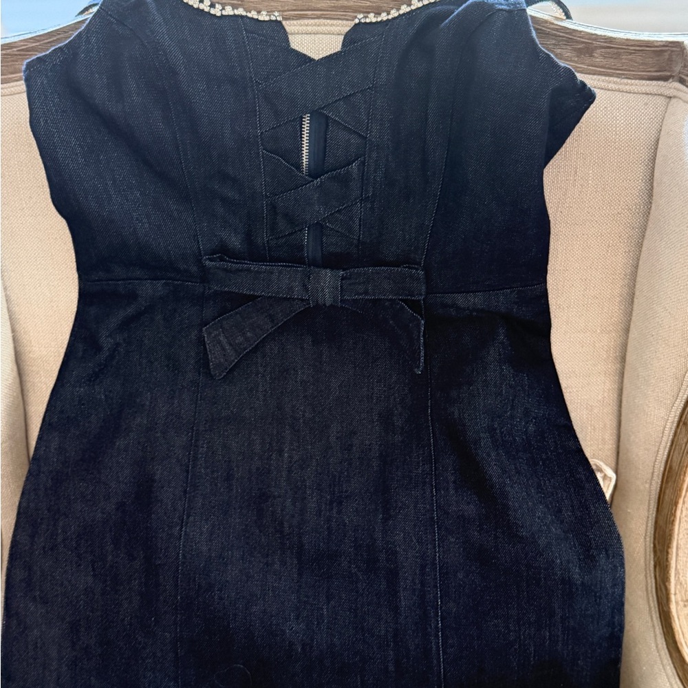 Bebe Bow Denim Dress